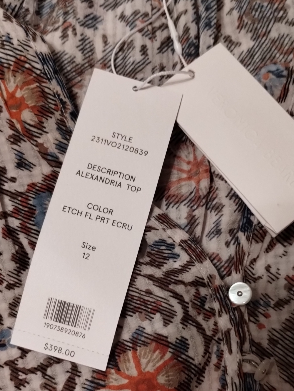 Veronica Beard Alexandria Floral Print Blouse 12 - Picture 5 of 5